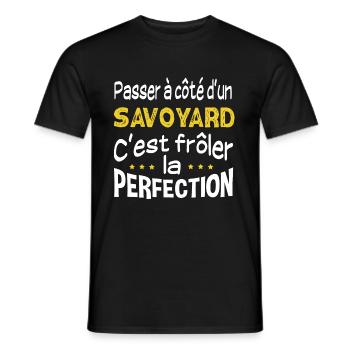 Savoyard perfection. Cadeau haute-savoie région - T-shirt homme - noir - Devant - AI Model Male 178 light (178cm)
