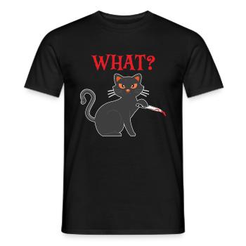 Halloween What Cat - Men's T-Shirt - black - Front - AI Model Male 178 light (178cm)