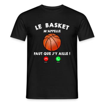 Le basket m'appelle Basket Ball Humour - T-shirt homme - noir - Devant - AI Model Male 178 light (178cm)