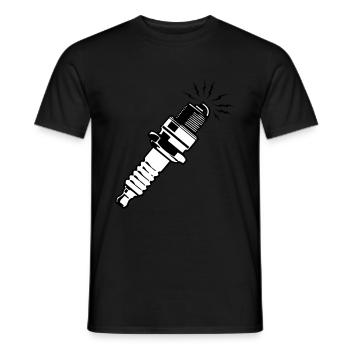 Spark plug - Men's T-Shirt - black - Front - AI Model Male 178 light (178cm)