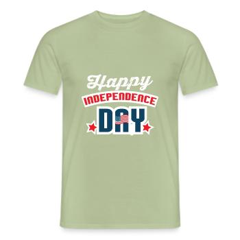Independence Day July 4 - Men's T-Shirt - sage - Front - AI Model Male 178 light (178cm)