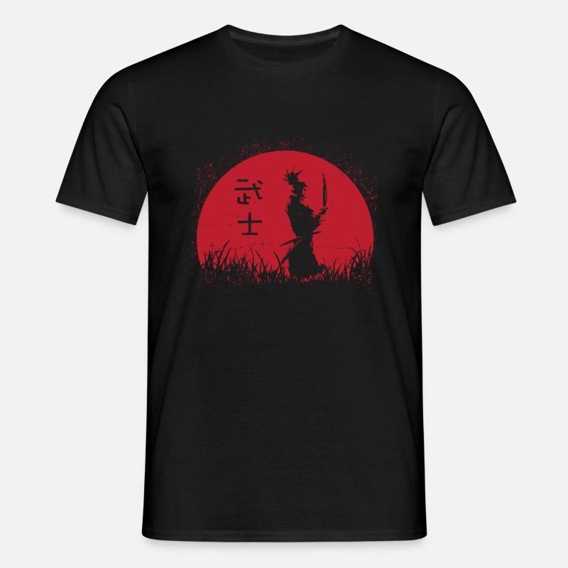 Samurai Sun - Männer T-Shirt - Schwarz