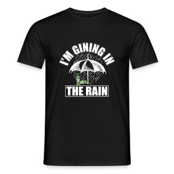 GIN - Rain - Regenschirm - Gin Tonic - Spaß -Regen - Männer T-Shirt - Schwarz - Vorne - AI Model Male 178 light (178cm)