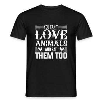 Tierschutz - Fleischfresser - Vegan - Vegetarier - Männer T-Shirt - Schwarz - Vorne - AI Model Male 178 light (178cm)