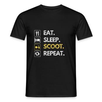 Eat Sleep Scoot Repeat Scooter Motorcycle Driving - Men's T-Shirt - black - Front - AI Model Male 178 light (178cm)