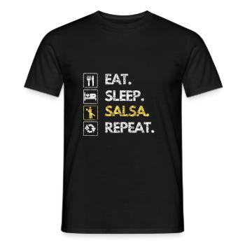 Eat Sleep Salsa Repeat Dancing Dancing Dance School - Men's T-Shirt - black - Front - AI Model Male 178 light (178cm)