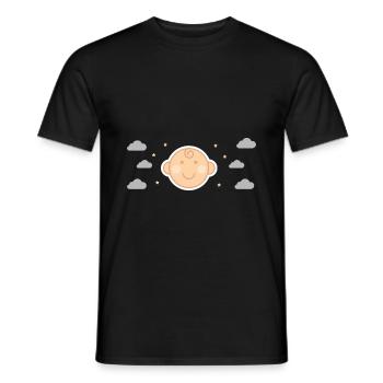 Bébé nouveau-né père mère fils fille famille - T-shirt homme - noir - Devant - AI Model Male 178 light (178cm)