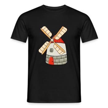 Moulin à vent - T-shirt homme - noir - Devant - AI Model Male 178 light (178cm)