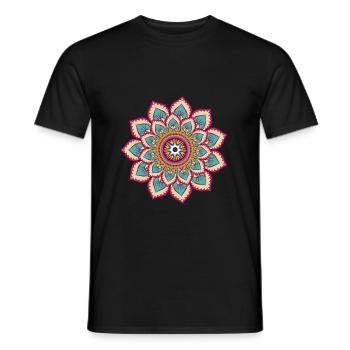 Kreis Mandala Symbol Blume Cool Form Zeichen - Männer T-Shirt - Schwarz - Vorne - AI Model Male 178 light (178cm)