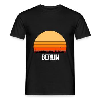 Skyline Berlin Vintage Retro Cool Stadt Dickes B - Männer T-Shirt - Schwarz - Vorne - AI Model Male 178 light (178cm)