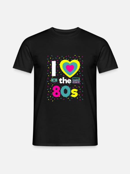 I Love the 80s Retro Theme Party jaren negentig - Heren T-shirt - zwart