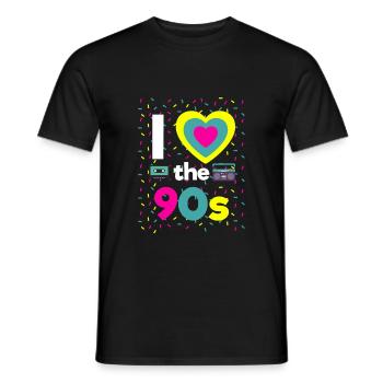 I Love the 90's soirée à thème rétro années 90 - T-shirt homme - noir - Devant - AI Model Male 178 light (178cm)