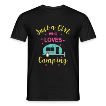 Camping camping caravane camping car - T-shirt homme - noir - Devant - AI Model Male 178 light (178cm)