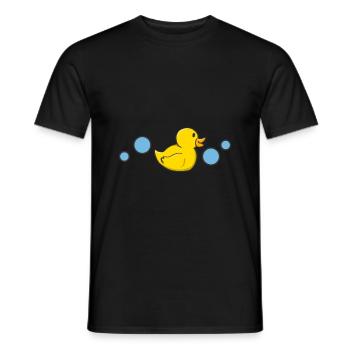 Canard en caoutchouc bulles d’eau canard de bain - T-shirt homme - noir - Devant - AI Model Male 178 light (178cm)