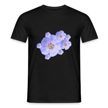 wonderful blue flowers, blossoms, nature, garden - Men's T-Shirt - black - Front - AI Model Male 178 light (178cm)