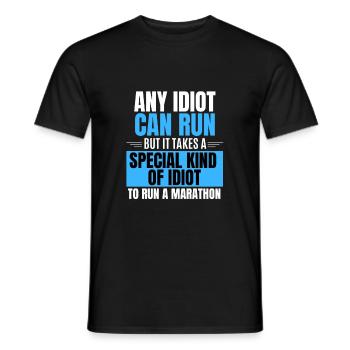 Idiot Marathon Runner Marathon Running Sport Run - Men's T-Shirt - black - Front - AI Model Male 178 light (178cm)