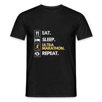 Eat Sleep Ultra Marathon Repeat Laufen Wettkampf - Männer T-Shirt - Schwarz - Vorne - AI Model Male 178 light (178cm)