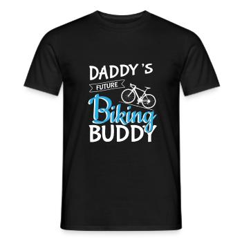 Daddy's Bicycle Buddy Sport Expectant Father Saying - Men's T-Shirt - black - Front - AI Model Male 178 light (178cm)