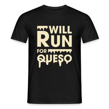 Va courir pour Queso Funny Fitness - T-shirt homme - noir - Devant - AI Model Male 178 light (178cm)