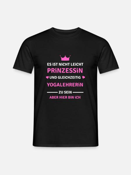 Prinzessin & Yogalehrerin Yoga Spruch Mädchen - Männer T-Shirt - Schwarz