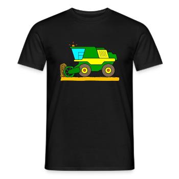 Combine harvesters on the farm - Men's T-Shirt - black - Front - AI Model Male 178 light (178cm)