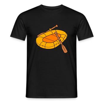 Rowing boat Inflatable boat Rubber boat - Men's T-Shirt - black - Front - AI Model Male 178 light (178cm)