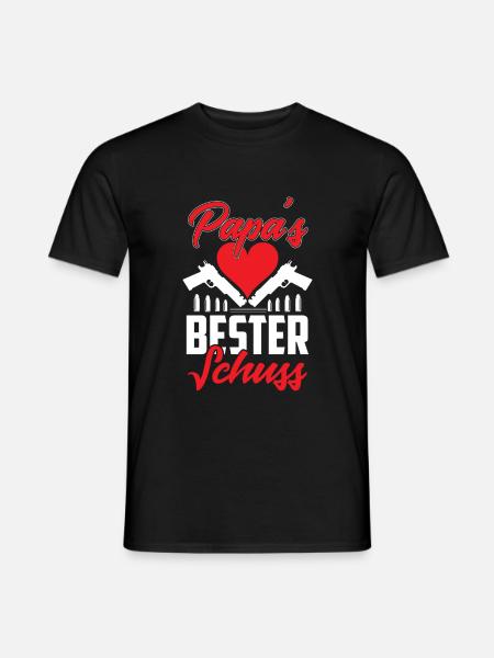 Papas Bester Schuss Geburt Kinder Lustiger Spruch - Männer T-Shirt - Schwarz
