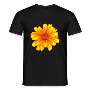wundervolle gelb rote Blume, Blüte, Natur, Garten - Männer T-Shirt - Schwarz - Vorne - AI Model Male 178 light (178cm)