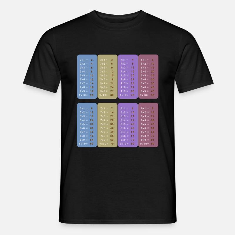 Multiplikationstabelle - Männer T-Shirt - Schwarz