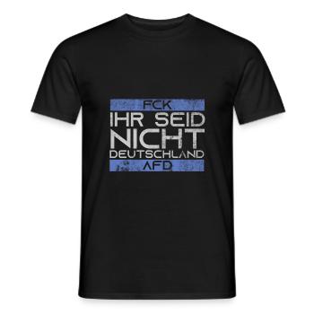 Fck AFD Against Fascism - Men's T-Shirt - black - Front - AI Model Male 178 light (178cm)
