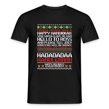 Monica Monica Happy Hanukkah Happy Santa - Men's T-Shirt - black - Front - AI Model Male 178 light (178cm)