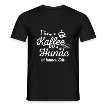 Für Kaffee und Hunde ist immer Zeit Hundeliebhaber - Männer T-Shirt - Schwarz - Vorne - AI Model Male 178 light (178cm)