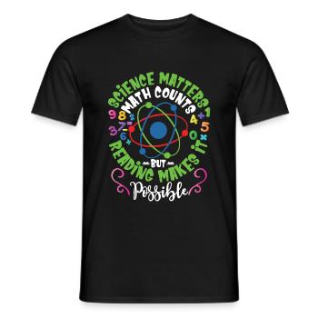 Science Matters Math Counts - Men's T-Shirt - black - Front - AI Model Male 178 light (178cm)