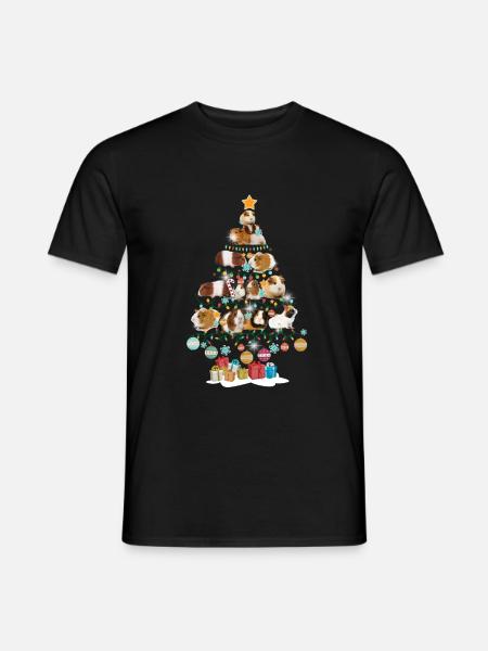 Guinea Pigs Lovers Christmas Pine Tree - Men's T-Shirt - black
