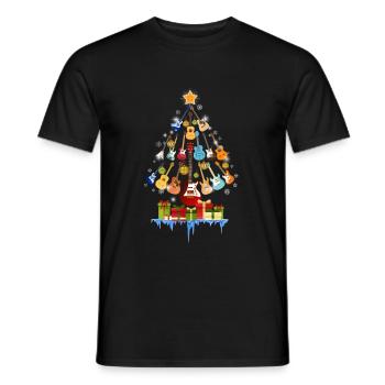 Guitars Christmas Pine Tree - Men's T-Shirt - black - Front - AI Model Male 178 light (178cm)