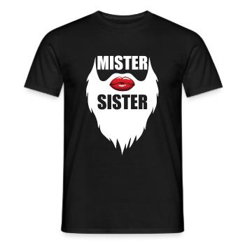 Mister Sister Bearded Men Red Lips Funny - Männer T-Shirt - Schwarz - Vorne - AI Model Male 178 light (178cm)