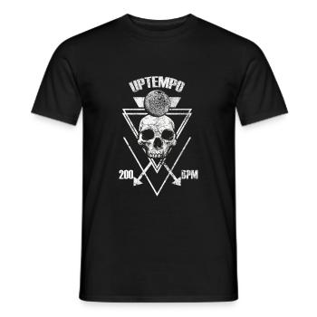 Uptempo Festival 200 BPM Rave Gift - Men's T-Shirt - black - Front - AI Model Male 178 light (178cm)