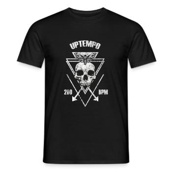 Uptempo Rave Techno Terrorcore Gift - Men's T-Shirt - black - Front - AI Model Male 178 light (178cm)