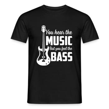 Vous entendez la musique mais vous sentez la basse drôle - T-shirt homme - noir - Devant - AI Model Male 178 light (178cm)
