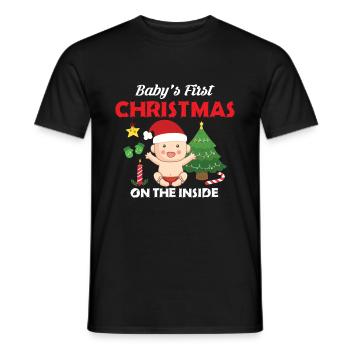 Baby's First Christmas On The Inside Funny - Männer T-Shirt - Schwarz - Vorne - AI Model Male 178 light (178cm)