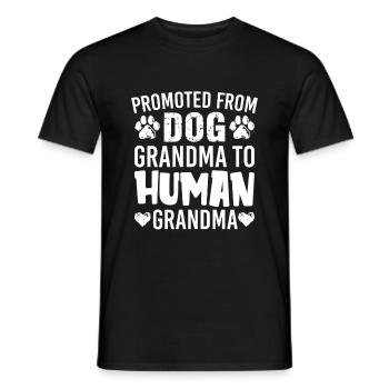 Promoted From Dog Grandma To Human Grandma Funny - Men's T-Shirt - black - Front - AI Model Male 178 light (178cm)