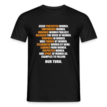 Jésus a protégé les femmes autonomisées Les femmes honorées - T-shirt homme - noir - Devant - AI Model Male 178 light (178cm)