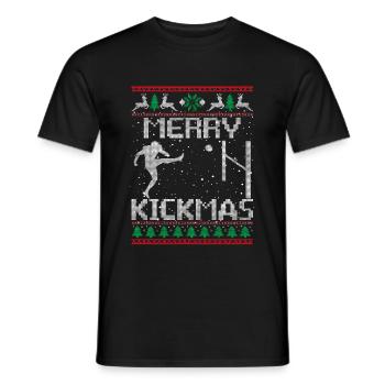 Merry Kickmas Funny Football Kick Sarcasm Christma - T-shirt homme - noir - Devant - AI Model Male 178 light (178cm)