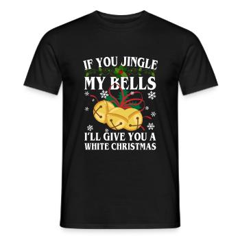 Jingle My Bells I'll Give You A White Christmas - Men's T-Shirt - black - Front - AI Model Male 178 light (178cm)