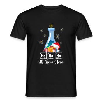 Ho Ho Ho Oh Chemist Tree Funny Chemistry Lovers - Men's T-Shirt - black - Front - AI Model Male 178 light (178cm)