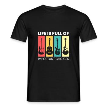 Gitarre Musik Gitarren E-Gitarre Akustik Musiker - Männer T-Shirt - Schwarz - Vorne - AI Model Male 178 light (178cm)