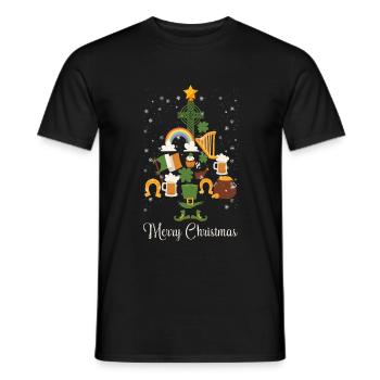 Irish Merry Christmas Pine Tree Funny Decoration - Männer T-Shirt - Schwarz - Vorne - AI Model Male 178 light (178cm)