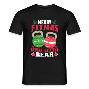 Joyeux Fitmas Joyeux Nouveaux Amateurs de Fitness Drôles Arrière - T-shirt homme - noir - Devant - AI Model Male 178 light (178cm)