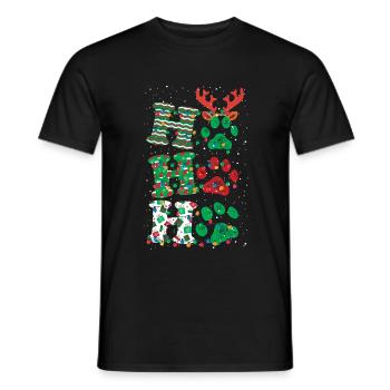 Ho Ho Ho cadeau drôle d'amoureux de chien de Noël - T-shirt homme - noir - Devant - AI Model Male 178 light (178cm)