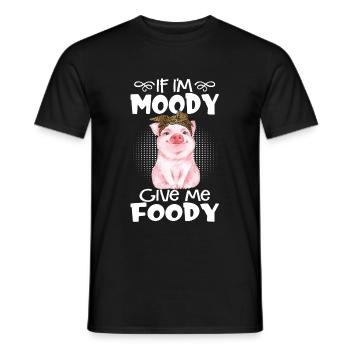 If I’m Moody Give Me Foody Funny Pig Lovers Womens - T-shirt homme - noir - Devant - AI Model Male 178 light (178cm)
